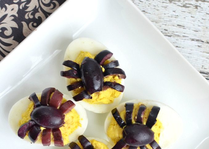 Spider Deviled Eggs for Halloween Recipe