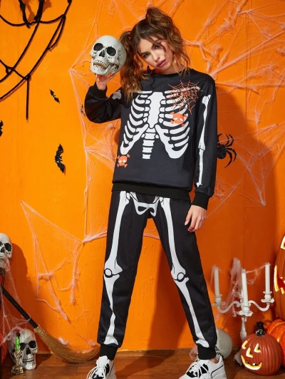 Skeleton Print Sweatshirt